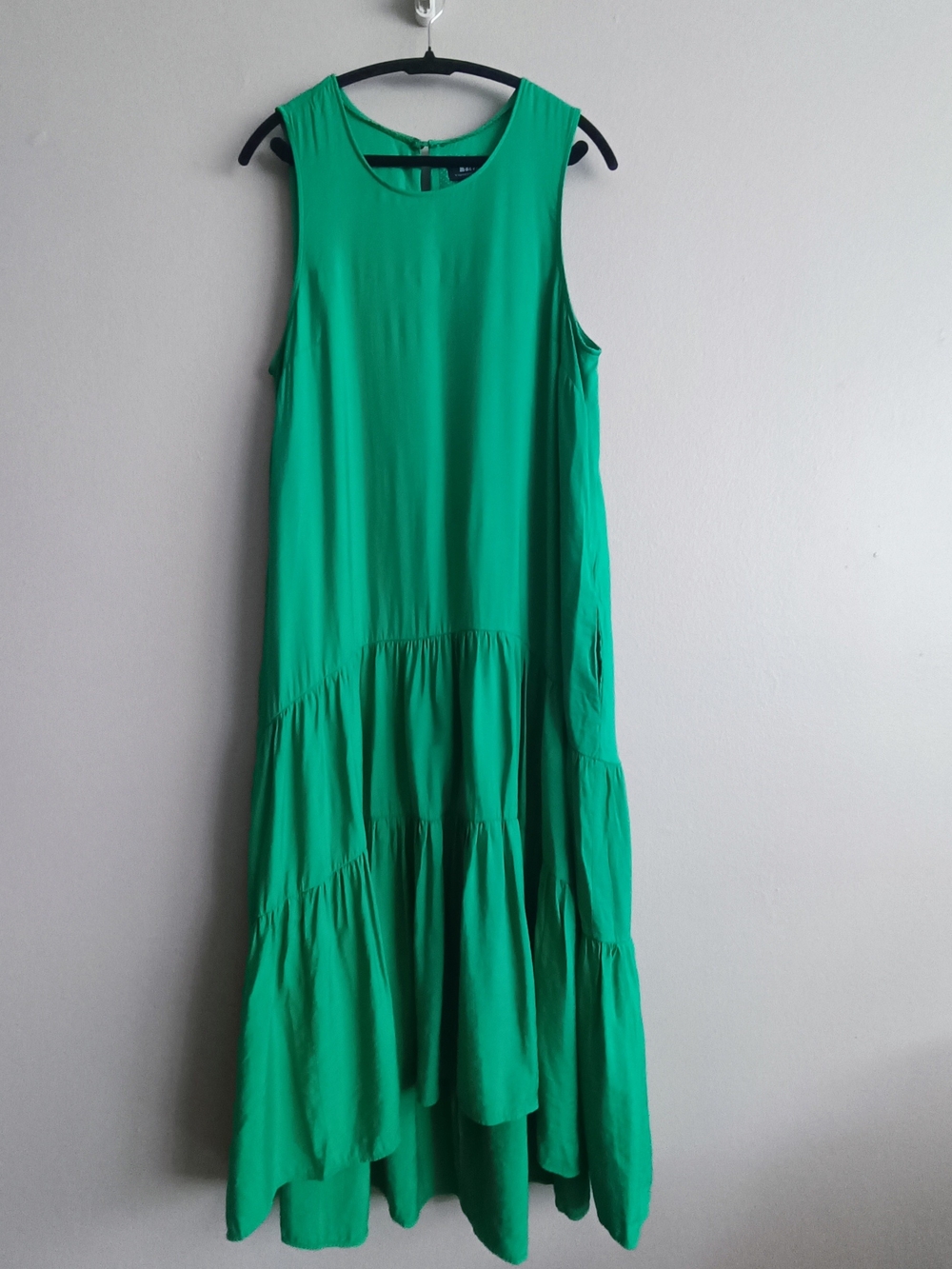 Anthropologie Maeve Marlene Tiered High-Low Midi Dress Green XL
